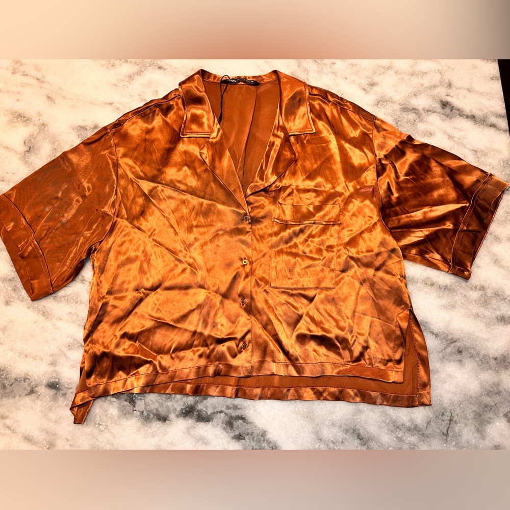 Zara Two Piece Rust Pants Set - Picture 4 of 8
